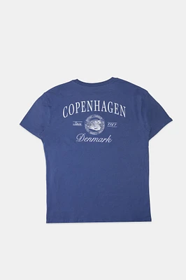 T-shirt coupe garçonne  graphique brodé Copenhagen
