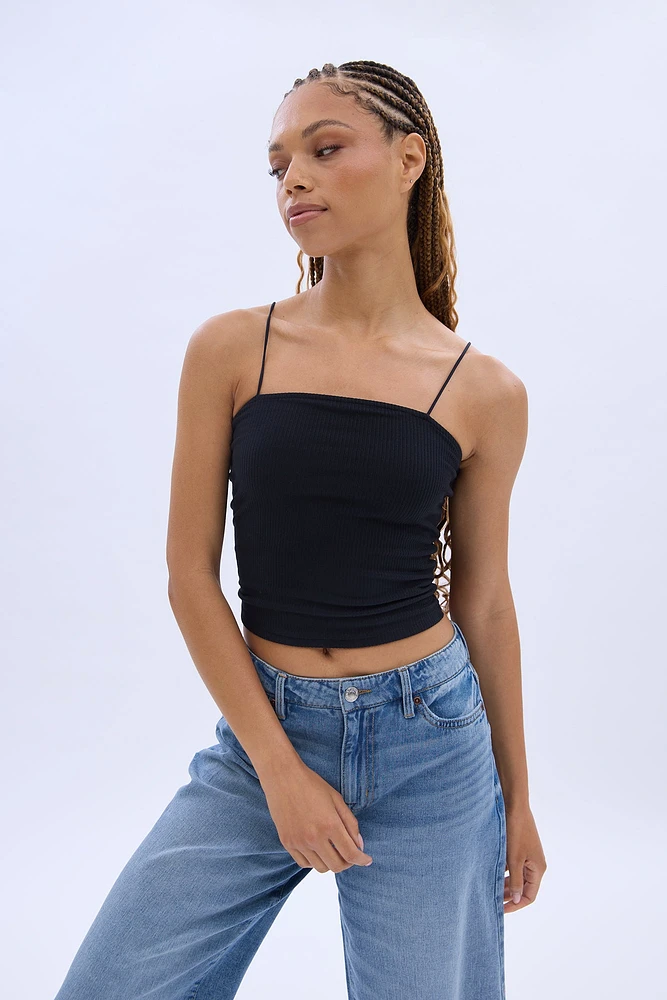 Ribbed Bungee Strap Cami Top
