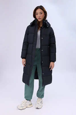 Long Hooded Puffer Jacket