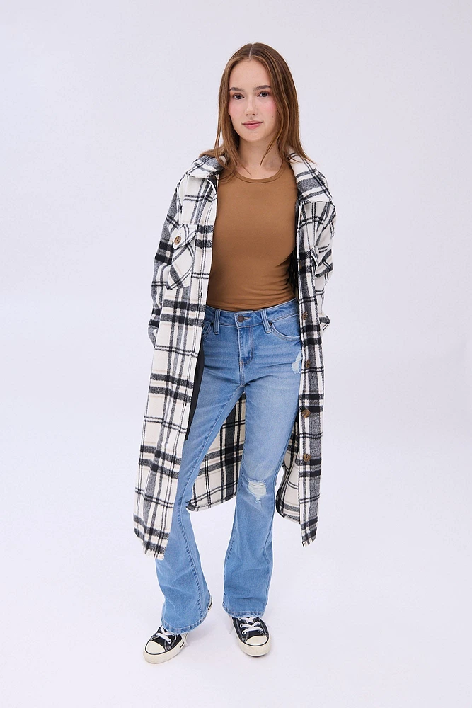 Button-Up Long Shacket