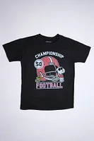 T-shirt décontracté imprimé graphique Peanuts Snoopy Football