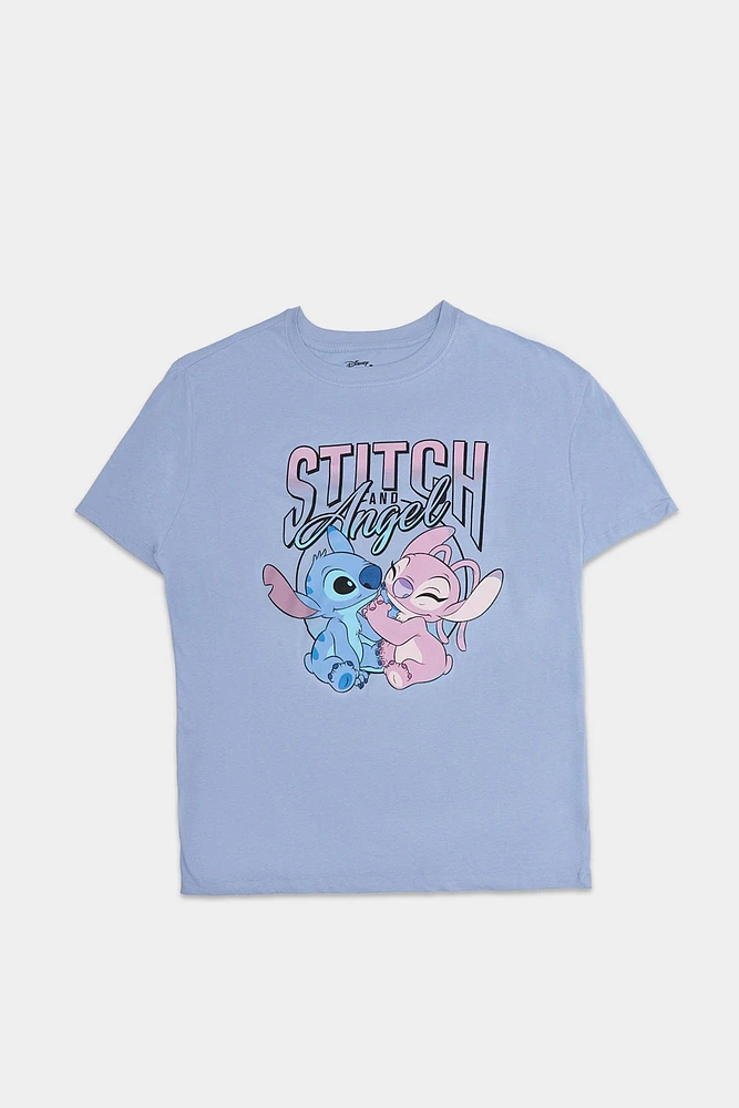 Stitch And Angel Graphic Boyfriend Tee