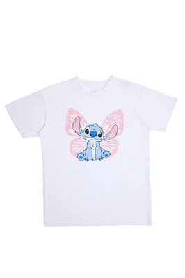 T-shirt classique imprimé graphique Stitch Butterfly