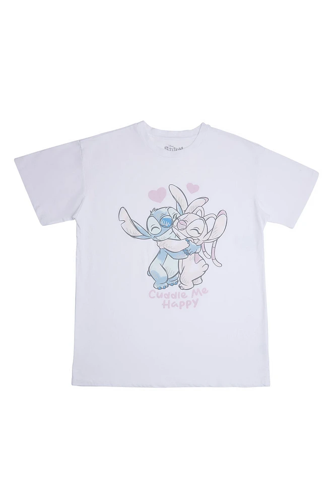 T-shirt classique imprimé graphique Stitch calin