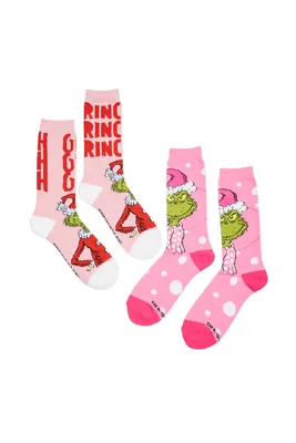 The Grinch Graphic Cozy Plush Crew Socks 2-Pack