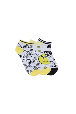 Peanuts Printed Ankle Socks 3-Pack