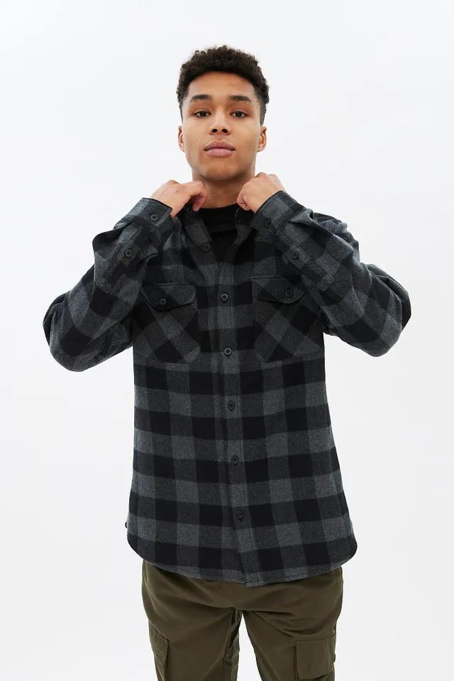 Buffalo Plaid Hooded Overshirt