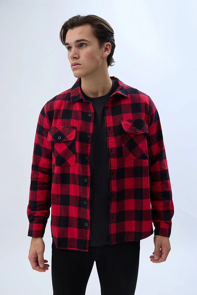 North Western 2 Pocket Buffalo Plaid Flannel Overshirt