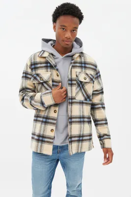 North Western Button-Up Plaid Shacket