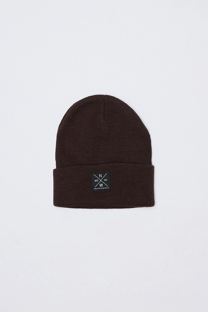 North Western Logo Patch Roll Cuff Beanie