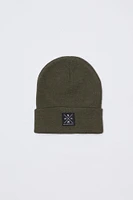 North Western Logo Patch Roll Cuff Beanie