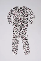 Girls' Hello Kitty Heart Printed 2-Piece Pajama Top And Jogger Set