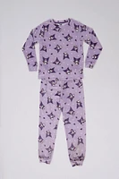 Girls' Kuromi Printed 2-Piece Pajama Top And Jogger Set