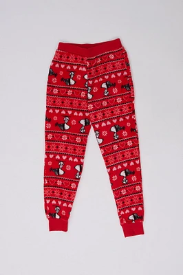 Girls' Peanuts Snoopy Snowflakes Printed Pajama Jogger