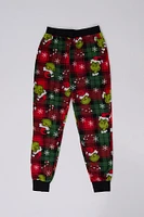 Girls' The Grinch Plaid Printed Pajama Jogger