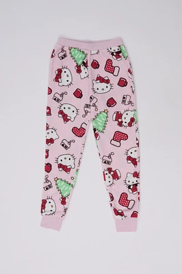 Girls' Hello Kitty Holiday Stockings Printed Pajama Jogger