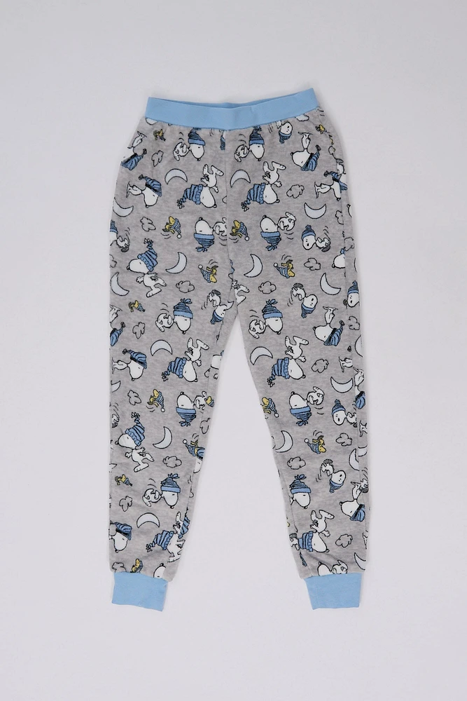 Girls' Peanuts Snoopy Moon Crescents Printed Pajama Jogger