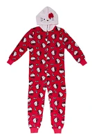 Girls' Hello Kitty Printed Hooded Onesie