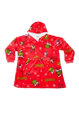 Girls' The Grinch And Max Printed Oversized Hoodie