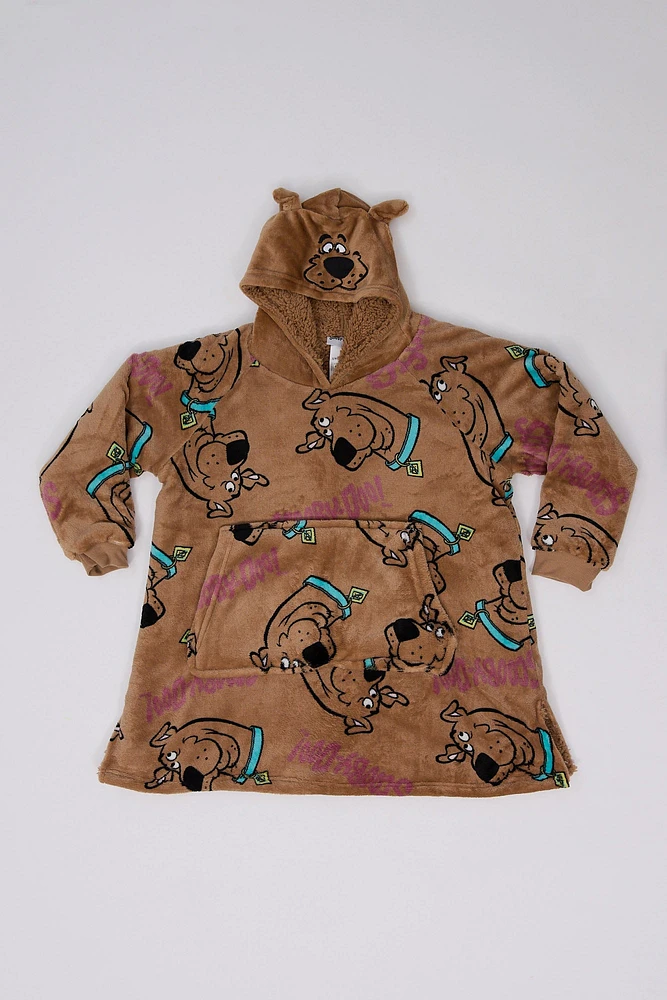 Girls' Scooby-Doo Printed Oversized Hoodie