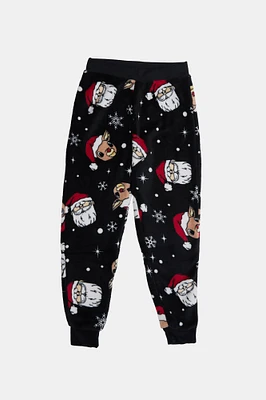 Boys' Rudolph And Santa Printed Pajama Jogger