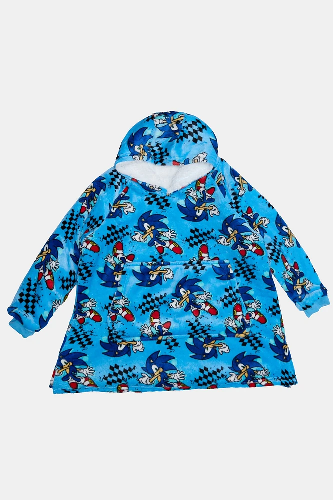 Kids' Sonic The Hedgehog Plush Oversized Hoodie