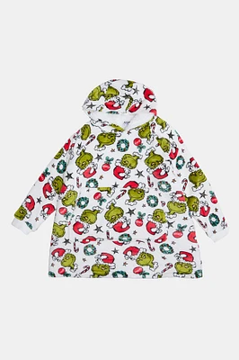 Kids' The Grinch And Max Plush Oversized Hoodie