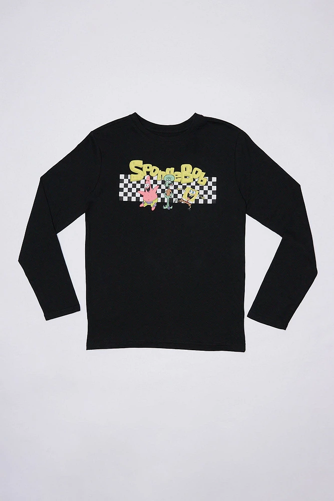 Boys' SpongeBob And Patrick Graphic Long Sleeve Tee