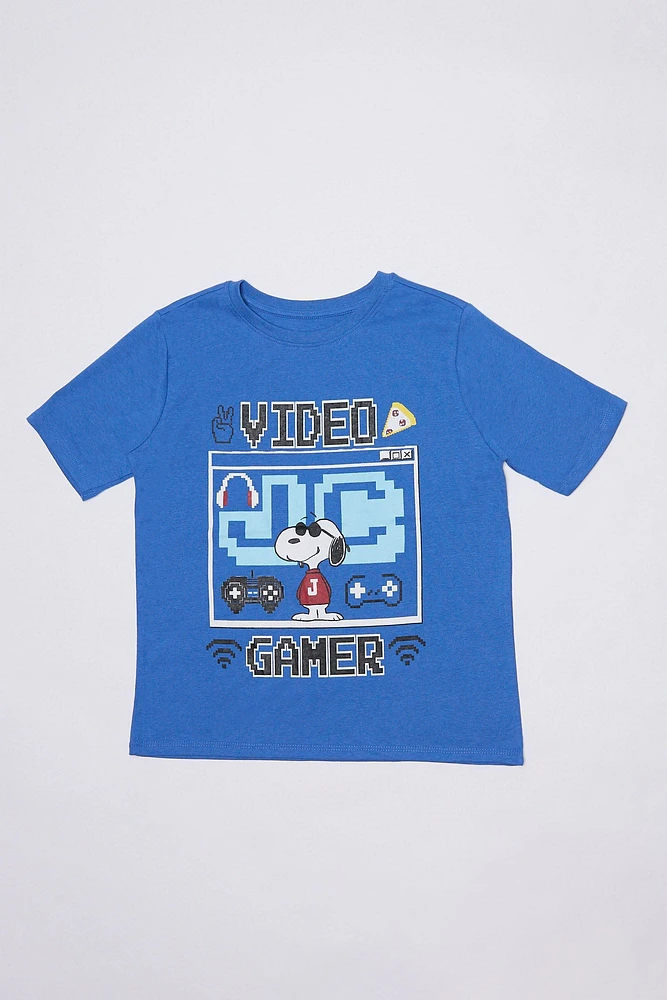 Boys' Peanuts Snoopy Video Gamer Graphic Classic Tee