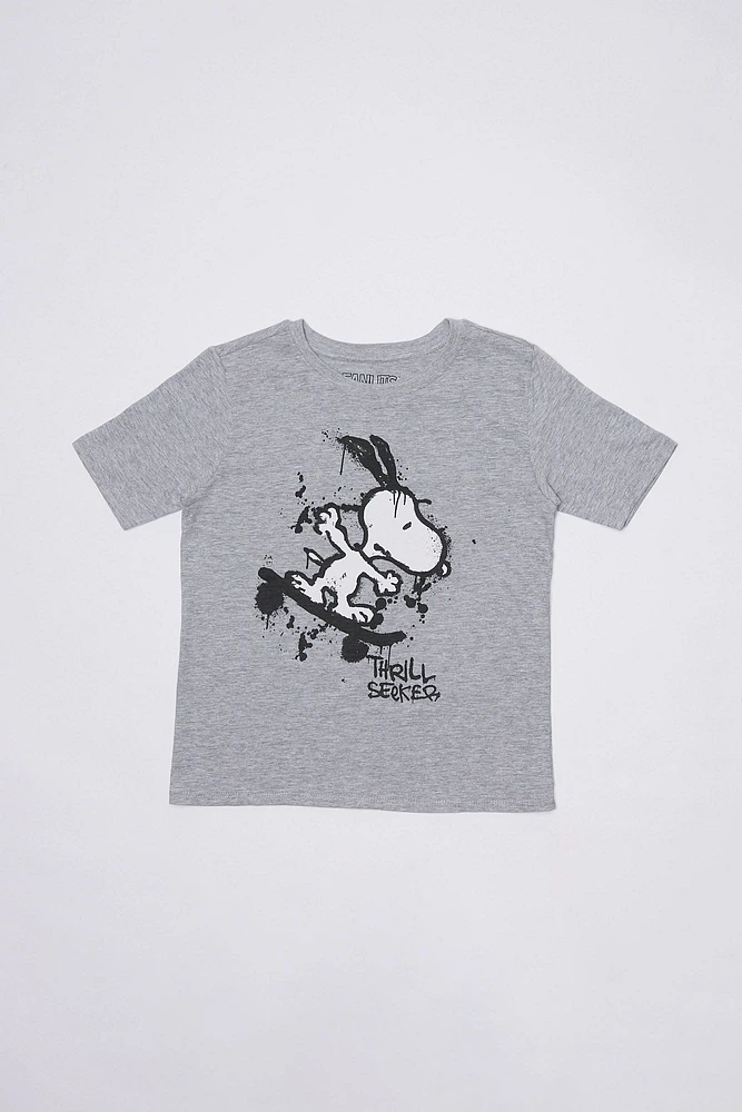 Boys' Peanuts Snoopy Skateboard Graphic Classic Tee