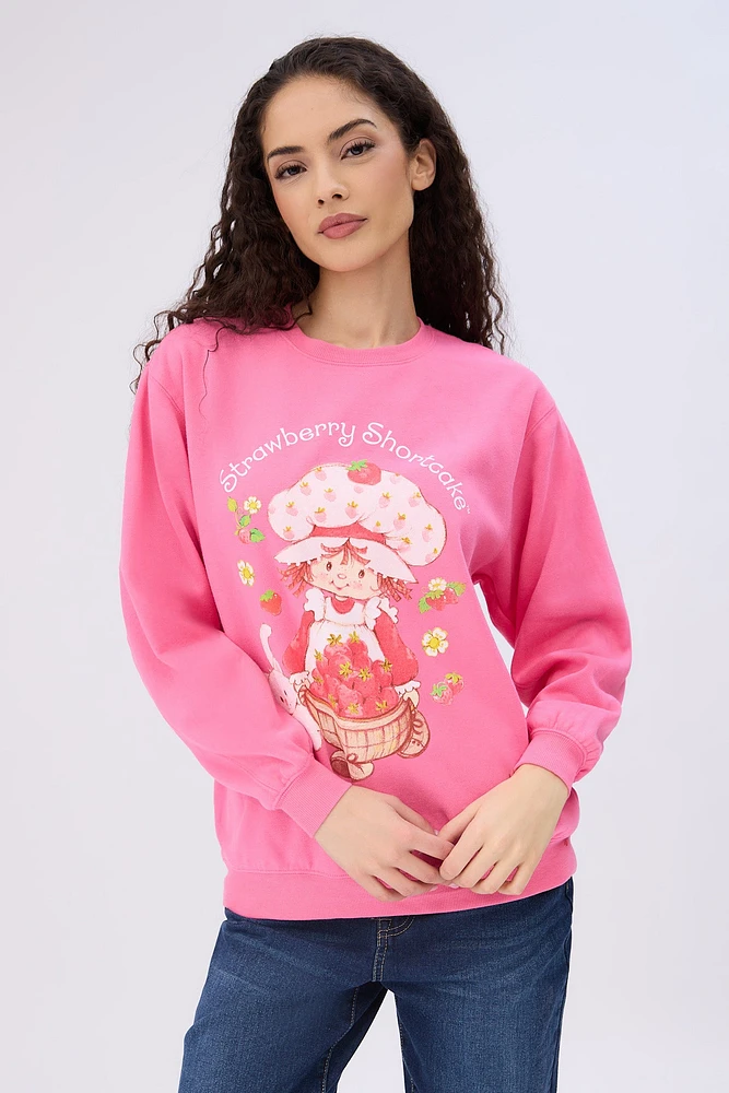 Strawberry Shortcake Graphic Crew Neck Sweatshirt