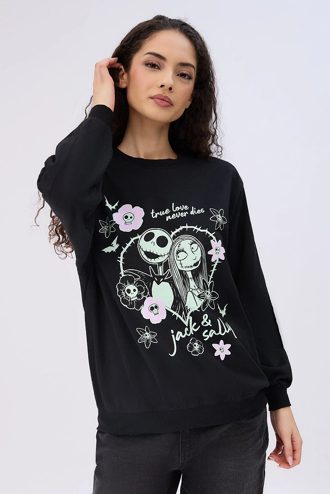 The Nightmare Before Christmas Graphic Crew Neck Sweatshirt