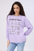 Peanuts Emotions Of Snoopy Graphic Crew Neck Sweatshirt