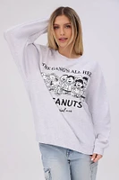 Peanuts The Gang's All Here Graphic Crew Neck Sweatshirt