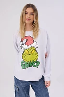 The Grinch Christmas Hat Graphic Crew Neck Sweatshirt