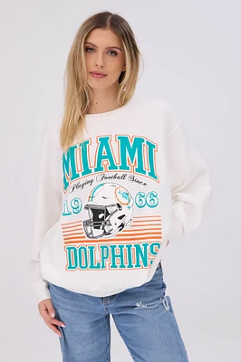 Sweatshirt ras du cou imprime? graphique Miami Dolphins