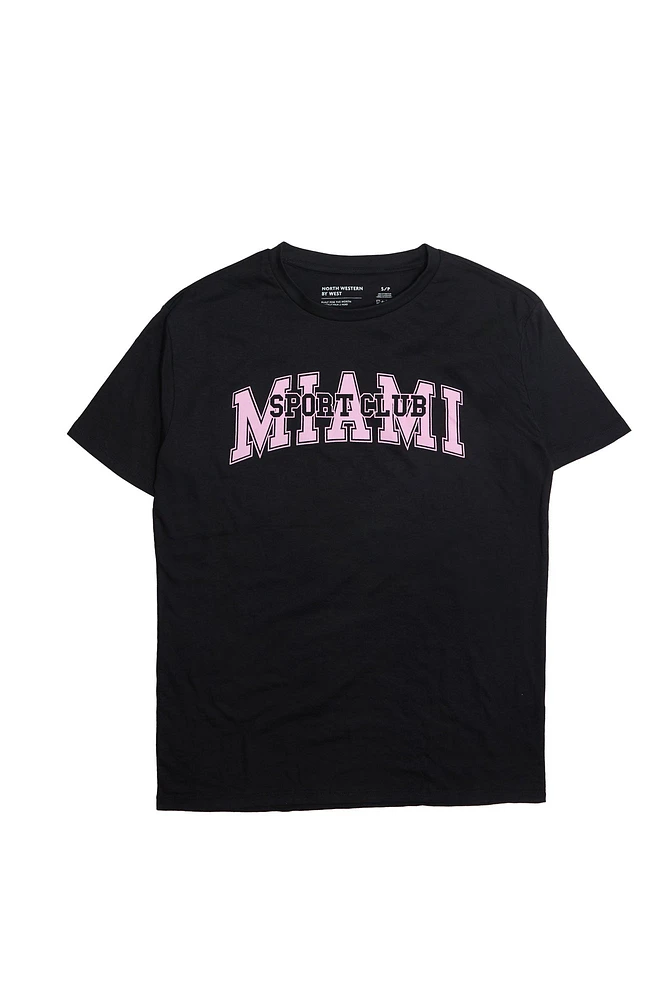 T-shirt décontracté imprime? graphique Miami Sport Club