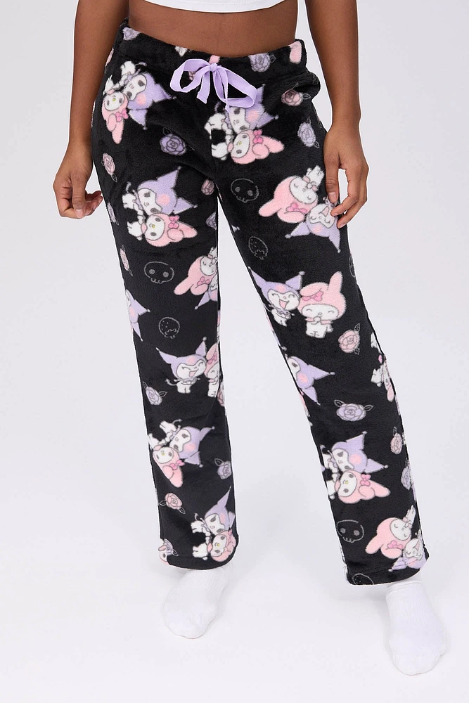 Kuromi Printed Plush Pajama Pants