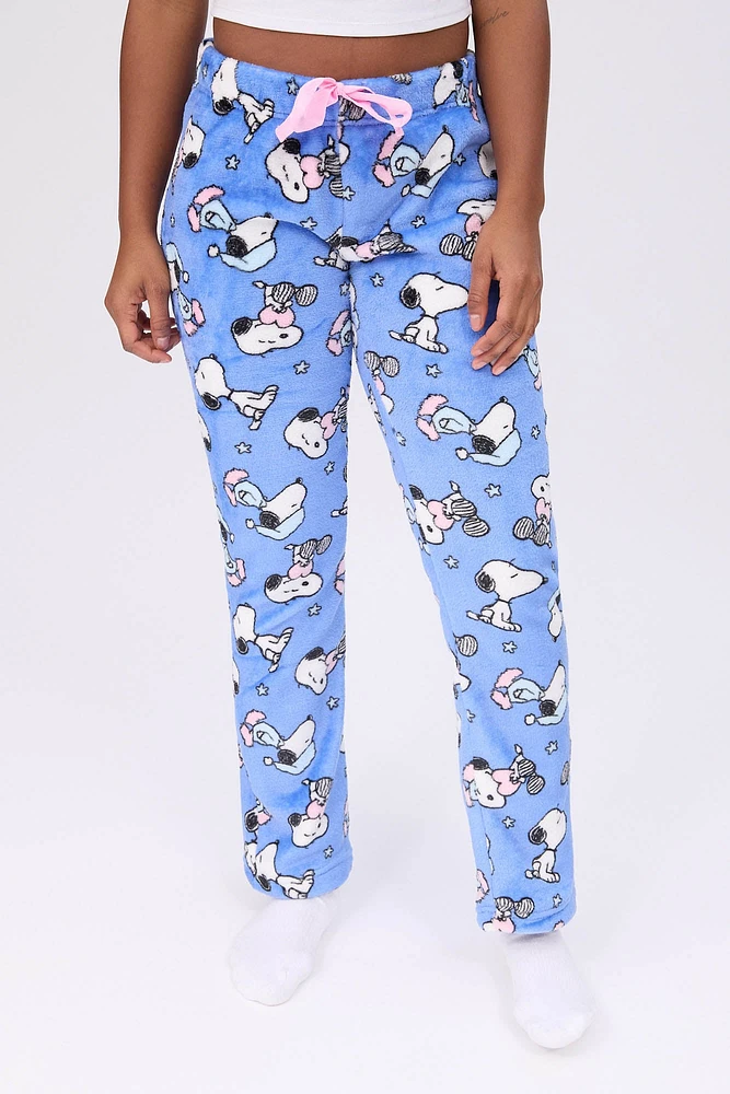 Peanuts Snoopy Printed Plush Pajama Pants