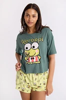 Keroppi Super Soft Pajama Tee And Shorts 2-Piece Set