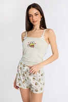 Keroppi Super Soft Pajama Tank Top And Shorts 2-Piece Set