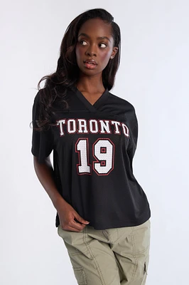 Graphic Short Sleeve V-Neck Mesh Jersey