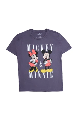 T-shirt décontracté imprimé graphique Mickey et Minnie