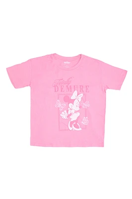 T-shirt décontracté imprime? graphique Minnie Mouse Totally Demure