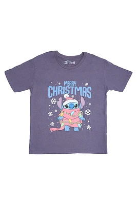 T-shirt décontracté imprime? graphique Stitch Merry Christmas