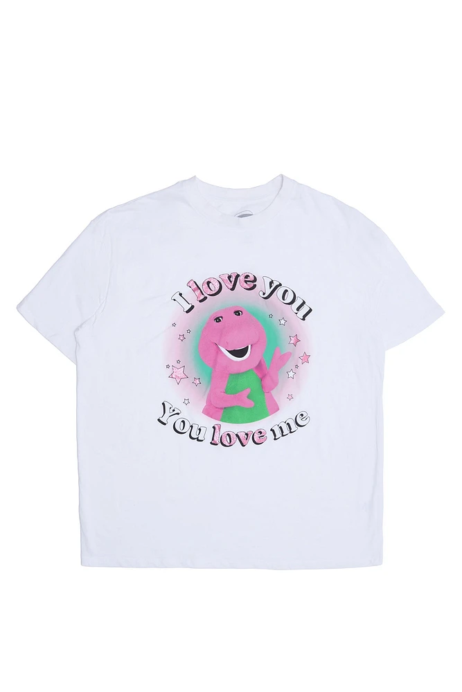 T-shirt décontracté imprime? graphique Barney I Love You Me