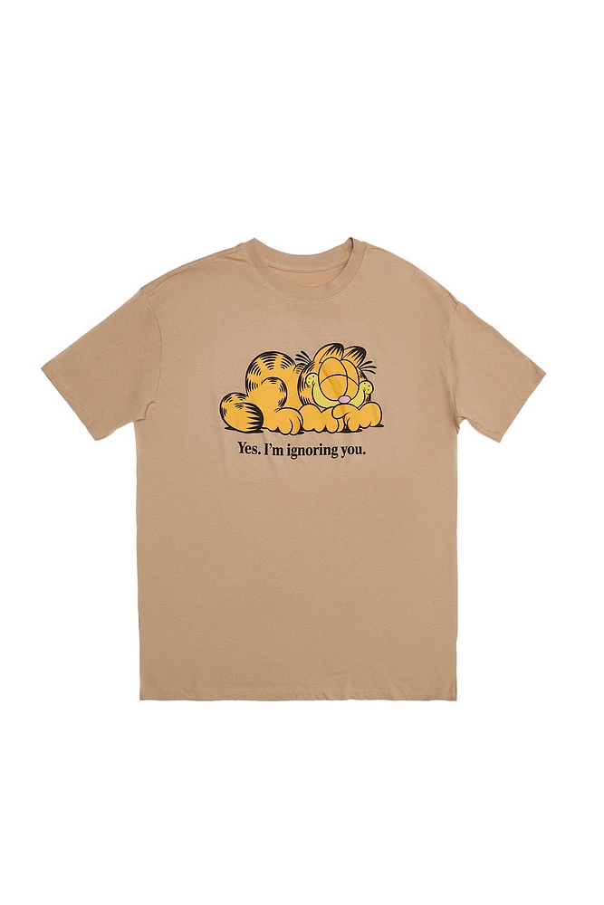 T-shirt décontracté imprimé graphique Garfield Yes I'm Ignoring You