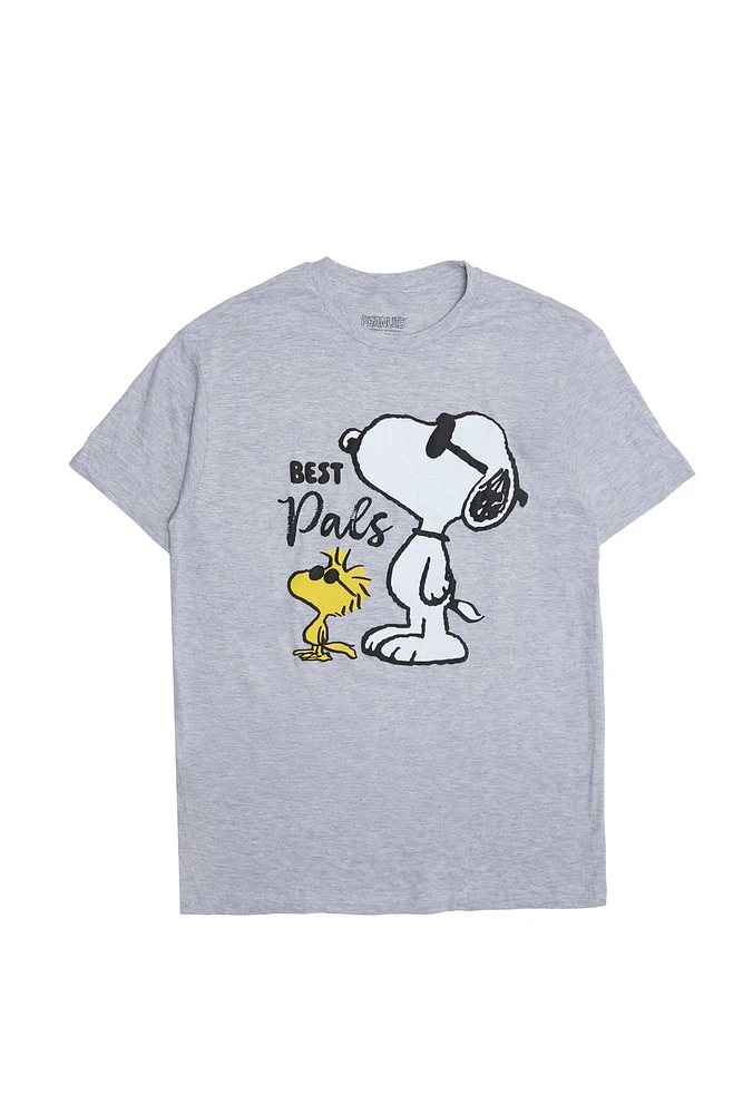 Peanuts Snoopy Woodstock Best Pals Graphic Relaxed Tee