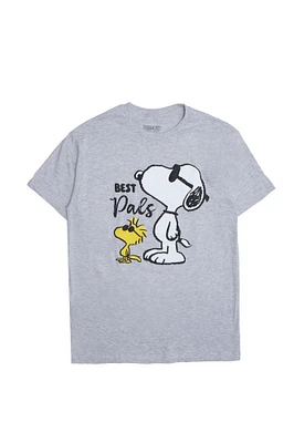 T-shirt décontracté imprime? graphique Peanuts Snoopy Woodstock Best Pals