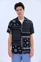 AERO Bandana Print Short Sleeve Resort Shirt